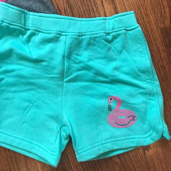 BUTTER Set*Embellished Flamingo*T Shirt + Shorts - Picture 4 of 4